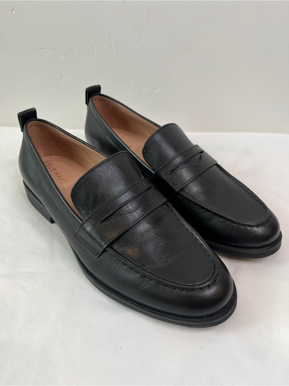 Cole Haan Stassi Black Leather Penny Loafers Shoes Womens Size 9.5B W28188